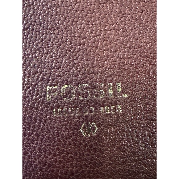 Vintage Fossil 1954 Brown Leather Wallet Wristlet Organizer Clutch - Picture 9 of 12